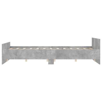 Concrete Grey Bed Frame with Headboard & Footboard 120x200 cm