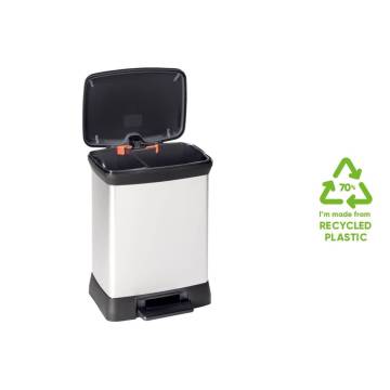 Curver Duo Pedal Bin Deco 10L+18L Silver | Stylish Waste Management