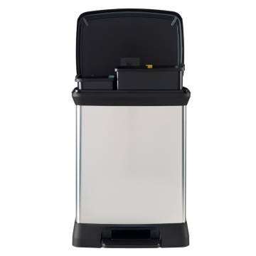 Curver Duo Pedal Bin Deco 10L+18L Silver | Stylish Waste Management