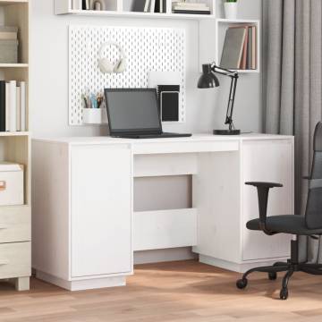 Elegant White Pine Desk 140x50x75 cm for Home & Office