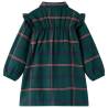 Kids' Dark Green Dress with Ruffles & Long Sleeves | Hipo Market