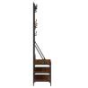 Clothes Rack with Shoe Storage - Brown Oak 100x40x184 cm