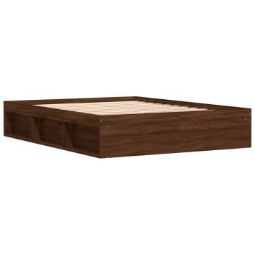 Brown Oak King Size Bed Frame 150x200 cm | Hipomarket