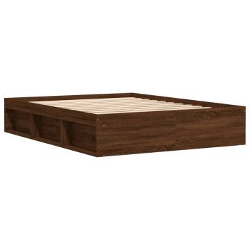 Brown Oak King Size Bed Frame 150x200 cm | Hipomarket