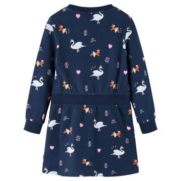 Kids' Navy Dress with Long Sleeves - Comfortable & Stylish