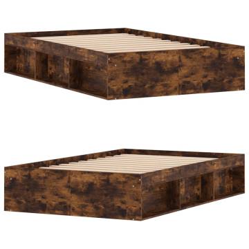 Smoked Oak Bed Frame 120x190 cm Small Double | Hipo Market