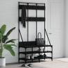 Clothes Rack with Shoe Storage - Stylish Black Design 100x40x184cm