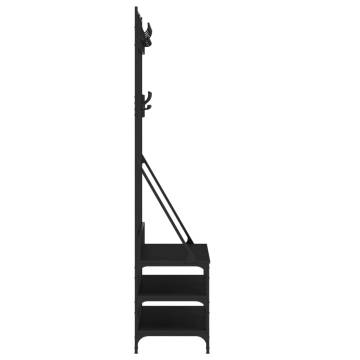 Clothes Rack with Shoe Storage - Stylish Black Design 100x40x184cm