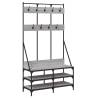 Clothes Rack with Shoe Storage Grey Sonoma - 100x40x184 cm