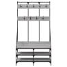 Clothes Rack with Shoe Storage Grey Sonoma - 100x40x184 cm