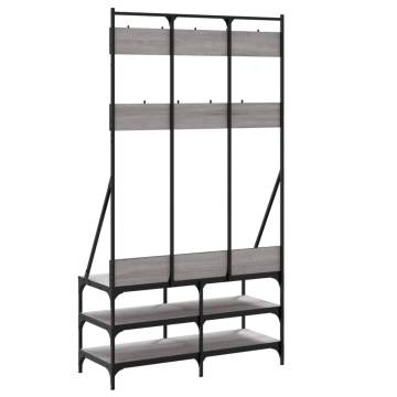 Clothes Rack with Shoe Storage Grey Sonoma - 100x40x184 cm