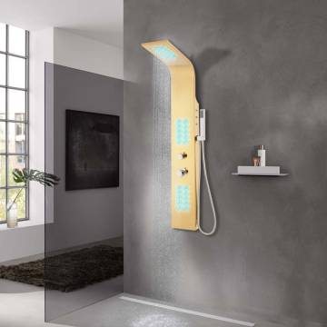 Stylish Stainless Steel Shower Panel System 201 Gold Curved