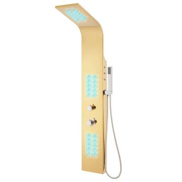 Stylish Stainless Steel Shower Panel System 201 Gold Curved