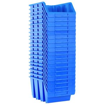 Stacking Storage Bins 20 pcs - Blue Plastic | HipoMarket