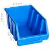 Stacking Storage Bins 20 pcs - Blue Plastic | HipoMarket