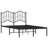 Metal Bed Frame with Headboard Black 120x190 cm - Small Double