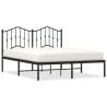 Metal Bed Frame with Headboard Black 140x200 cm - Hipomarket