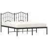 Metal Bed Frame with Headboard Black 140x200 cm - Hipomarket