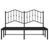 Metal Bed Frame with Headboard Black 140x200 cm - Hipomarket