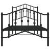 Robust Black Metal Bed Frame with Headboard 90x190 cm Single