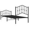 Robust Black Metal Bed Frame with Headboard 90x190 cm Single