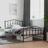 Metal Bed Frame with Headboard and Footboard Black 100x200 cm Colour black Size 100 x 200 cm Model with headboard & footboard 