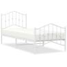 Elegant White Metal Bed Frame 90x200 cm - Hipomarket