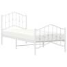 Elegant White Metal Bed Frame 90x200 cm - Hipomarket