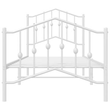 Elegant White Metal Bed Frame 90x200 cm - Hipomarket