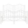 Metal Bed Frame with Headboard & Footboard - White 120x200 cm