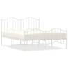 Stylish Metal Bed Frame with Headboard & Footboard - White 140x190