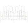 Stylish Metal Bed Frame with Headboard & Footboard - White 140x190