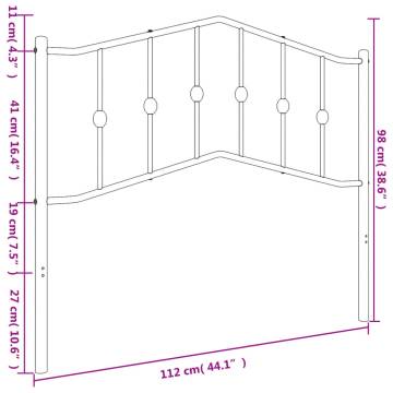 Stylish White Metal Headboard for Your Bedroom - 107 cm