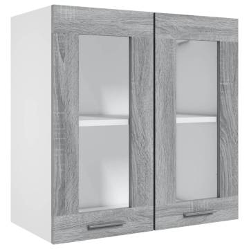 Hanging Glass Cabinet Grey Sonoma | Space-Saving Storage