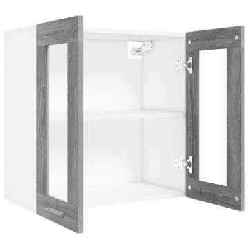 Hanging Glass Cabinet Grey Sonoma | Space-Saving Storage