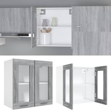 Hanging Glass Cabinet Grey Sonoma | Space-Saving Storage