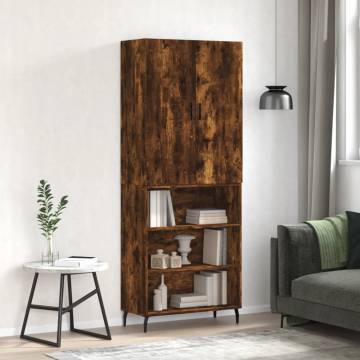 Stylish Highboard in Smoked Oak - 69.5x34x180 cm