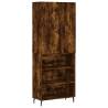 Stylish Highboard in Smoked Oak - 69.5x34x180 cm