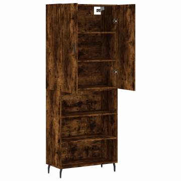 Stylish Highboard in Smoked Oak - 69.5x34x180 cm