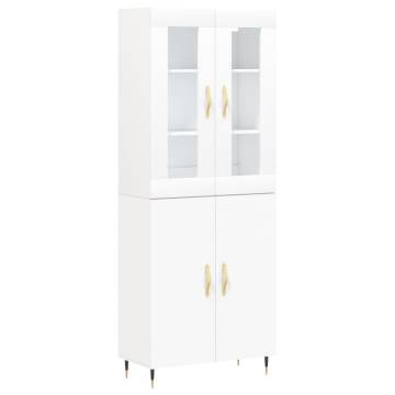 Elegant Highboard White 69.5x34x180 cm | Hipomarket