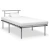 Bed Frame Grey Metal 100x200 cm Colour grey Size 100 x 200 cm 