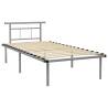 Grey Metal Bed Frame 100x200 cm - Elegant & Sturdy