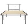 Grey Metal Bed Frame 100x200 cm - Elegant & Sturdy