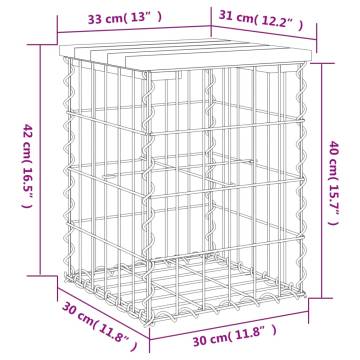 Garden Bench Gabion Design - Solid Pine Wood | Hipomarket UK