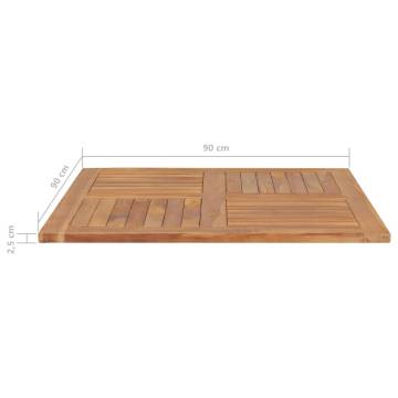 Table Top Solid Teak Wood 90x90 cm - Durable & Stylish