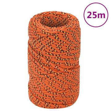 Boat Rope Orange 2mm 25m - Durable Polypropylene for Boating