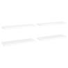 Stylish Floating Wall Shelves - Set of 4 White MDF