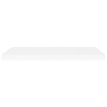 Stylish Floating Wall Shelves - Set of 4 White MDF