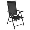 Folding Garden Chairs - 2 pcs Aluminium & Textilene Black