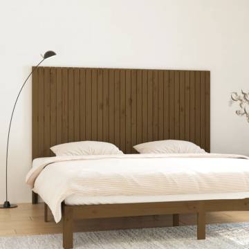 Elegant Honey Brown Wall Headboard - 204x3x110 cm Pine Wood